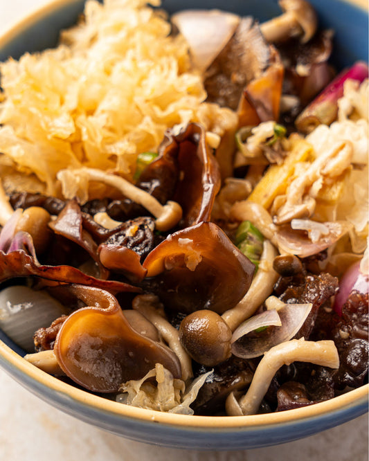 Mixed Mushroom, Ginger Spring Onion Sauce